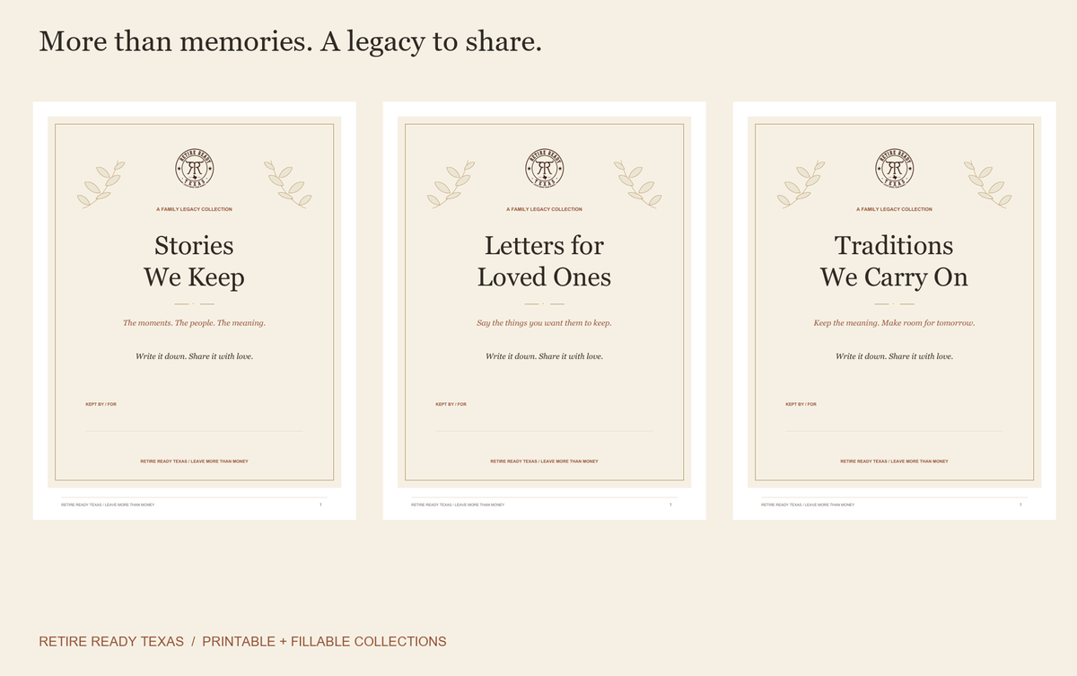 Family Legacy Trio | Stories, Letters & Traditions printable pages