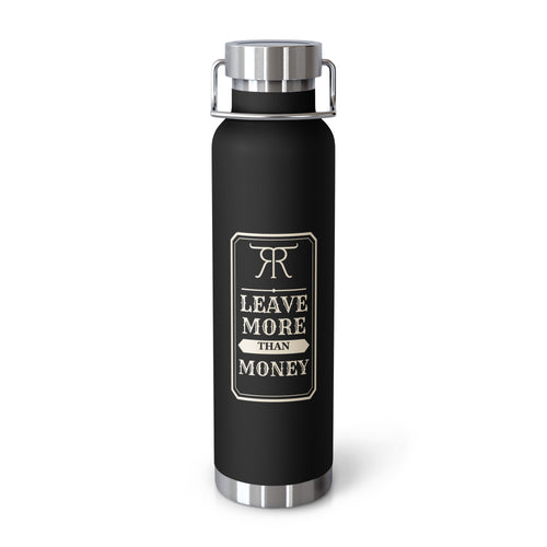 Leave More Than Money Insulated Bottle in Black — front view