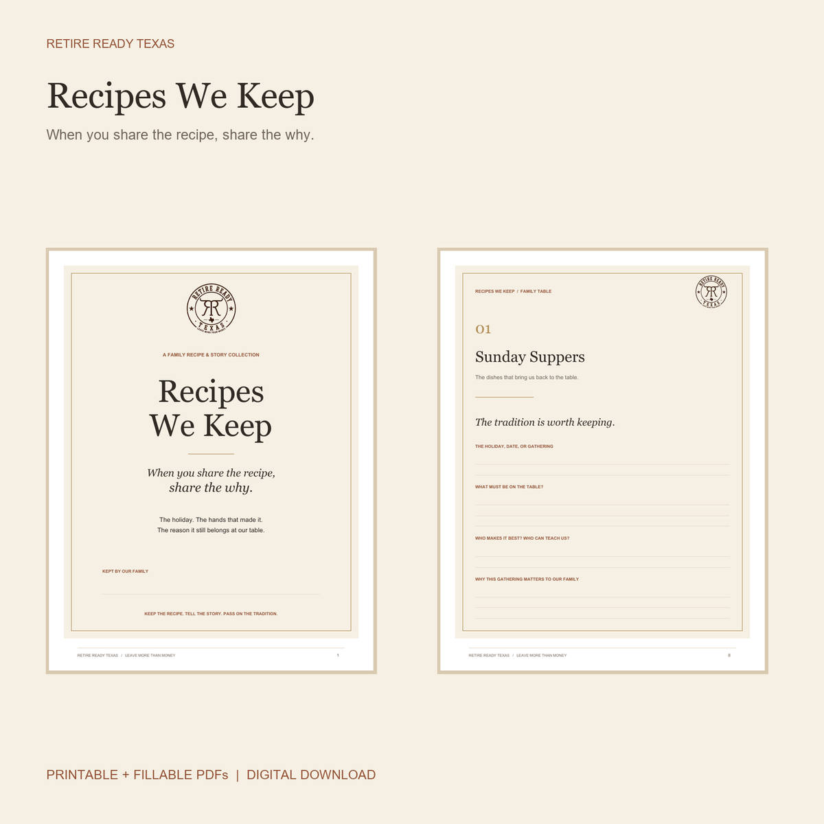 Recipes We Keep cover and family-tradition divider