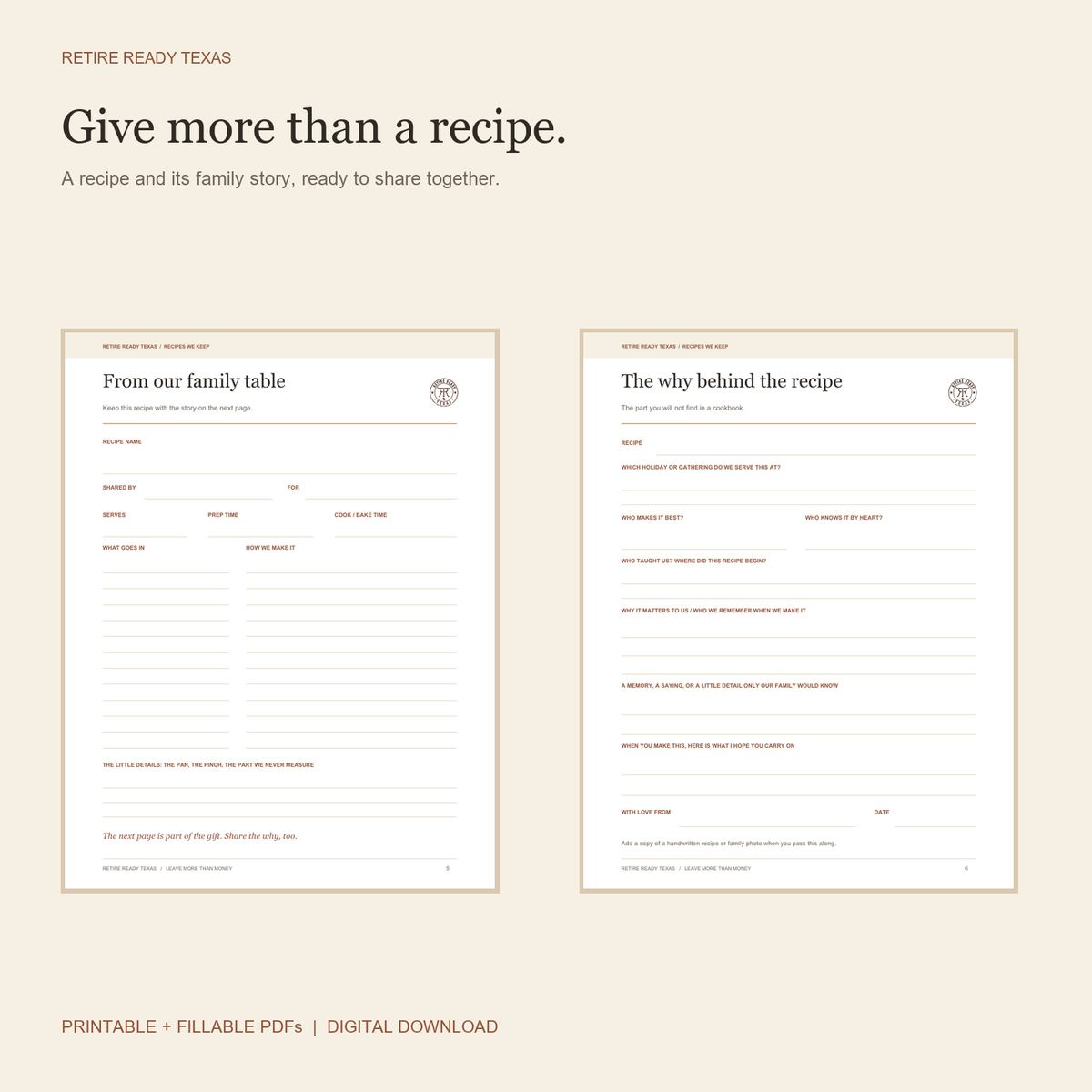 Share a recipe together with its family story and the why