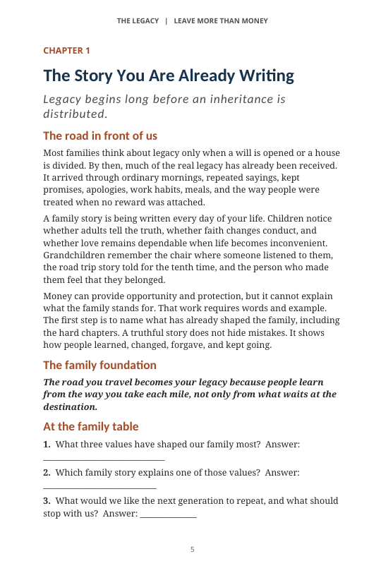 Chapter 1 of the 39-page Season One Family Guide, printed page 5.