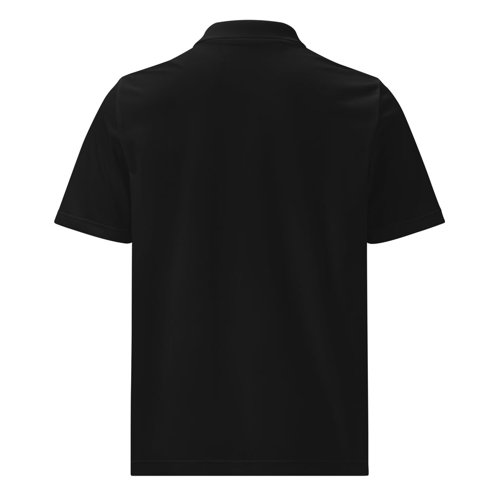 Back of black RRT Executive Range Adidas Golf Polo