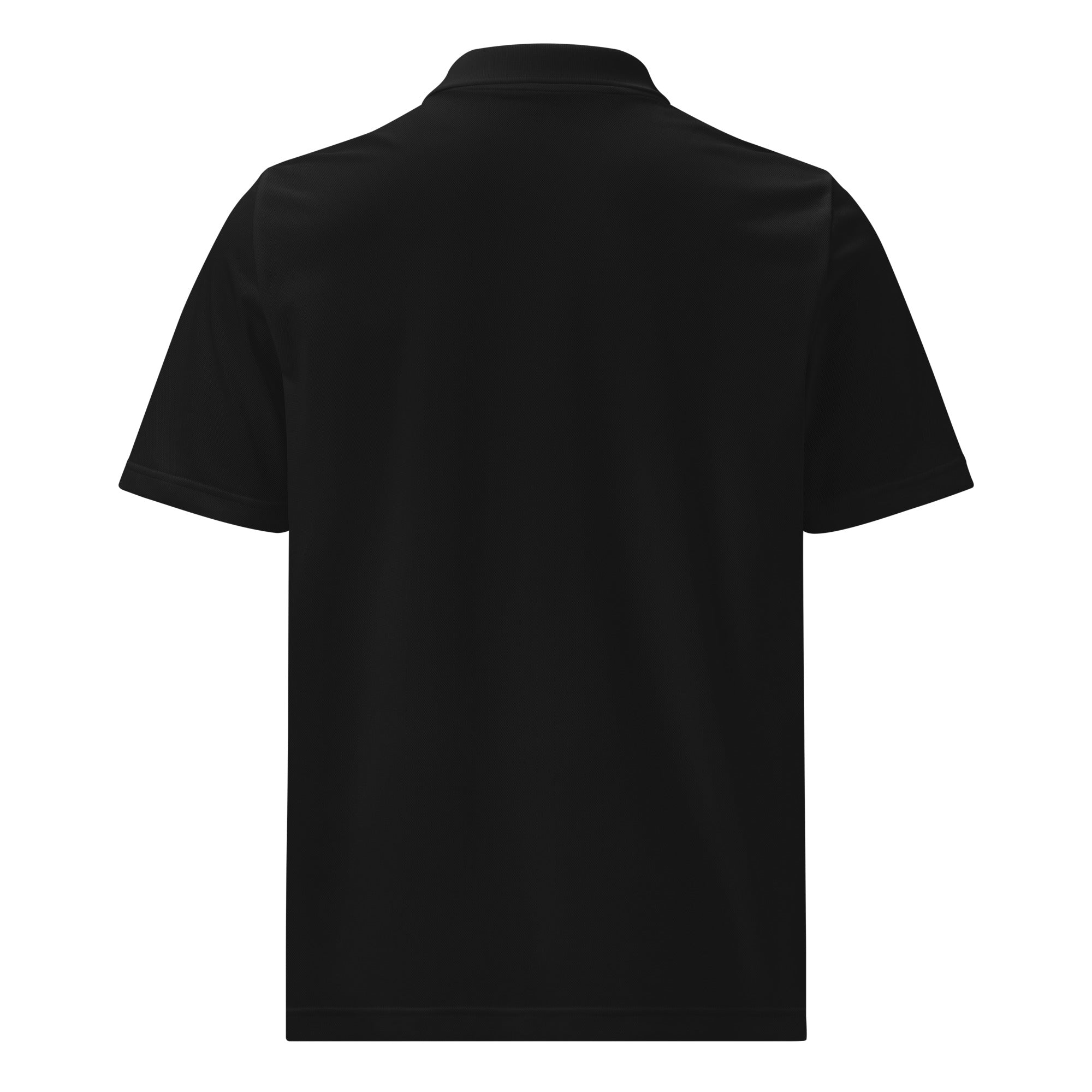 Back of black RRT Executive Range Adidas Golf Polo