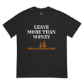 Back of black Retire Ready Texas Heritage Tee with Leave More Than Money Western legacy artwork